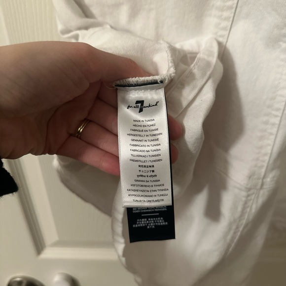 7 for all mankind Surplus Flounce Denim Dress White Sz M - Picture 10 of 10